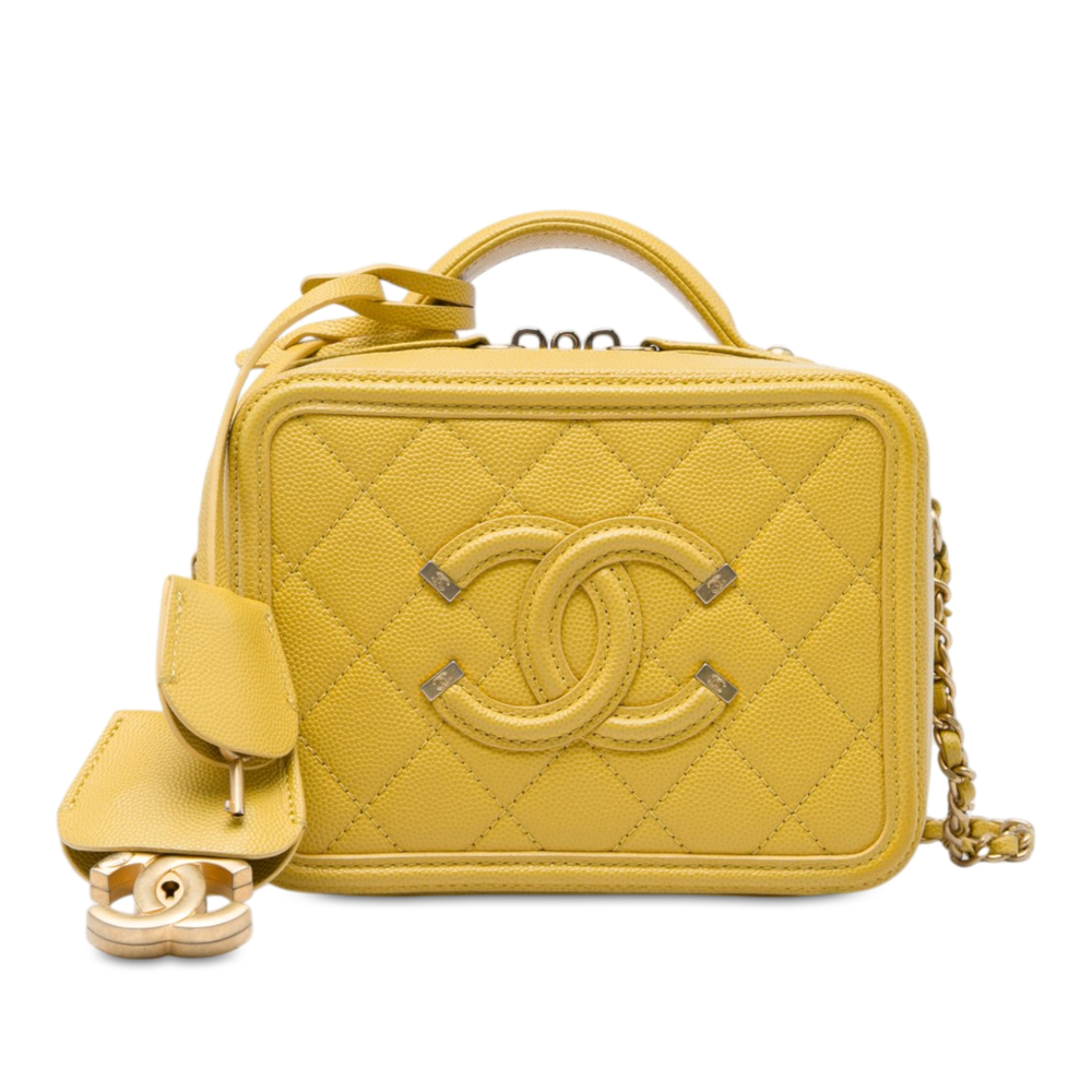 Pre-Loved Chanel Small Caviar CC Filigree Vanity Case